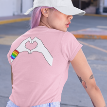 Load image into Gallery viewer, Pride Hands Back Decal T-Shirt