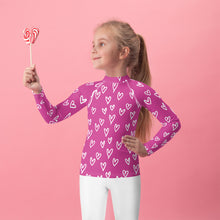 Load image into Gallery viewer, Pink Heart Kids Rash Guard
