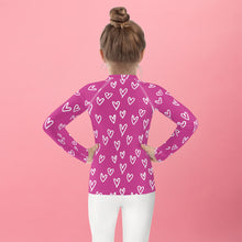 Load image into Gallery viewer, Pink Heart Kids Rash Guard