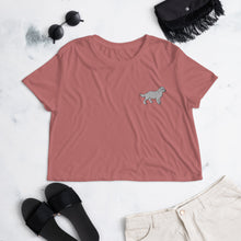 Load image into Gallery viewer, White Dog Crop Tee