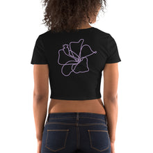 Load image into Gallery viewer, Lavender Hibiscus Women’s Crop Tee