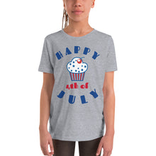 Load image into Gallery viewer, Cupcake Fourth of July Youth Short Sleeve T-Shirt