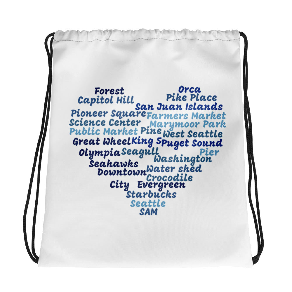 Washington Love Drawstring Bag