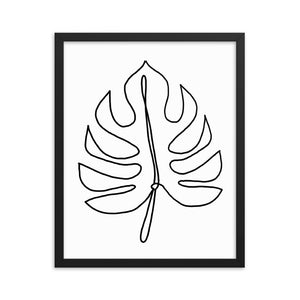 Black and White Leaf Drawing Poster