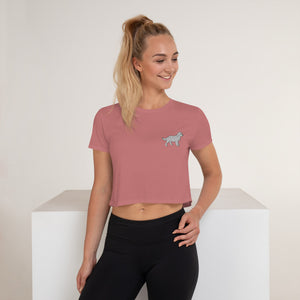 White Dog Crop Tee