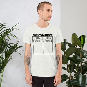 Snowboarders Pros and Cons Tee