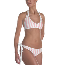 Load image into Gallery viewer, Pink and White Stripe Bikini
