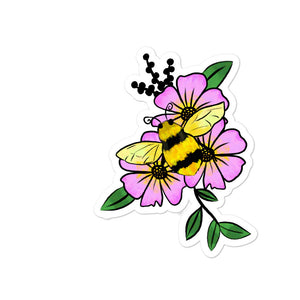 Bee with Flower Sticker