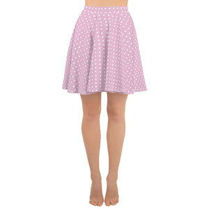 Pink Poke-dot Skater Skirt