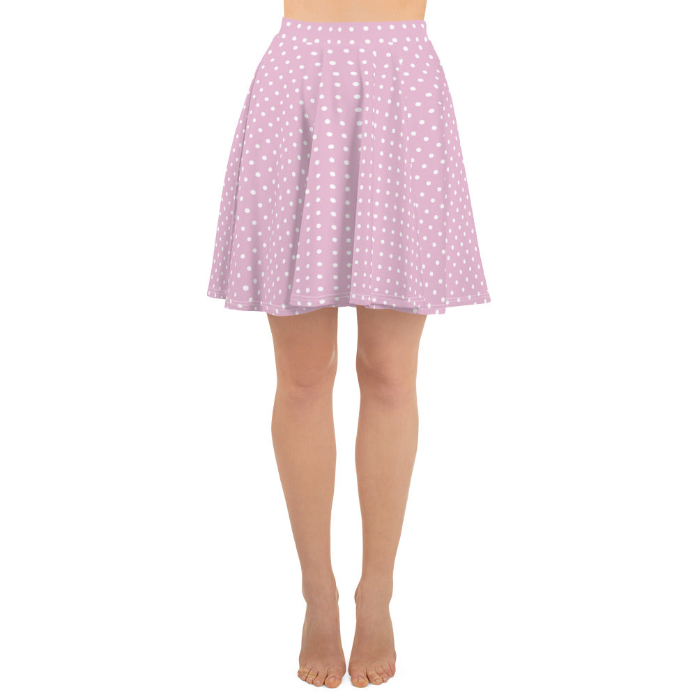 Pink Poke-dot Skater Skirt