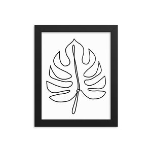 Black and White Leaf Drawing Poster