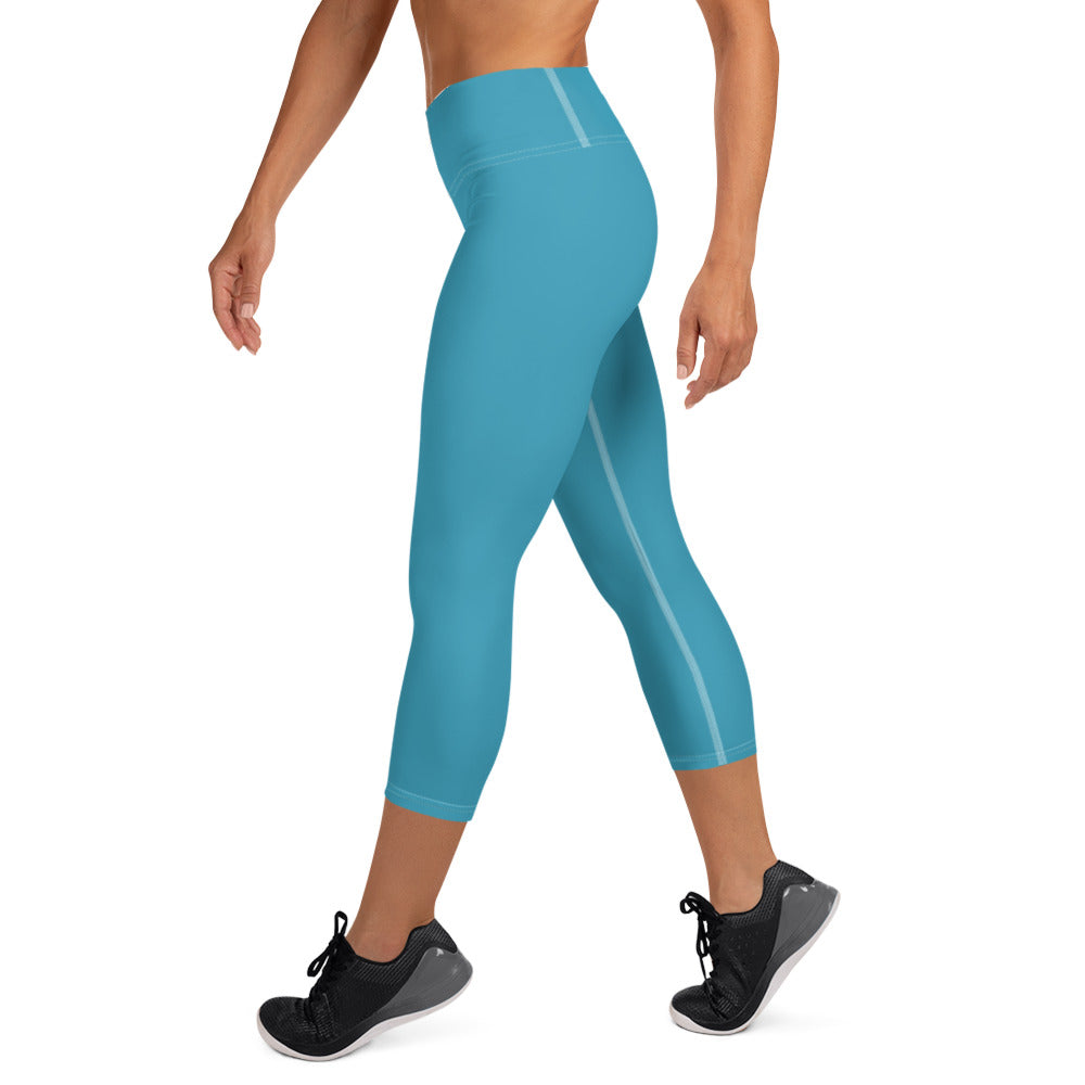 Blue Yoga Capri Leggings