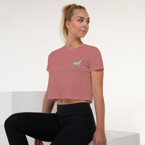 White Dog Crop Tee