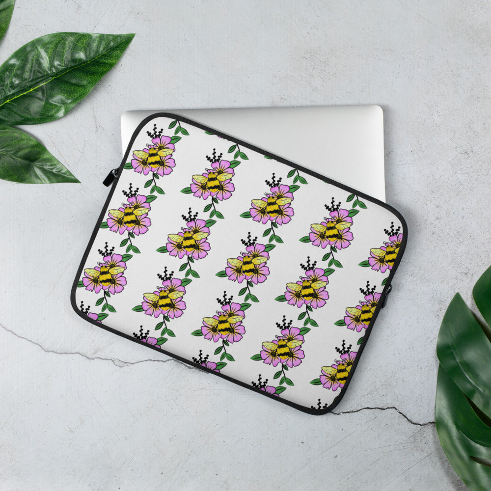 Bee and Flowers Laptop Sleeve