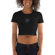 Load image into Gallery viewer, Lavender Hibiscus Women’s Crop Tee
