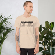 Load image into Gallery viewer, Snowboarders Pros and Cons Tee

