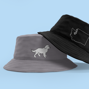 White Dog Bucket Hat
