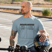 Load image into Gallery viewer, Snowboarders Pros and Cons Tee
